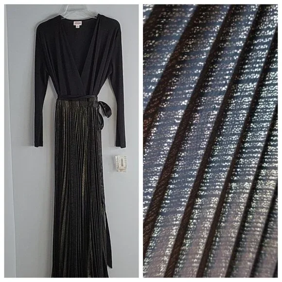 Lularoe Dresses | Lularoe Deanne Elegant Gold & Black Cocktail Wedding Guest Maxi Dress Medium | Color: Black/Gold | Size: M | Cookiecupcake's Closet